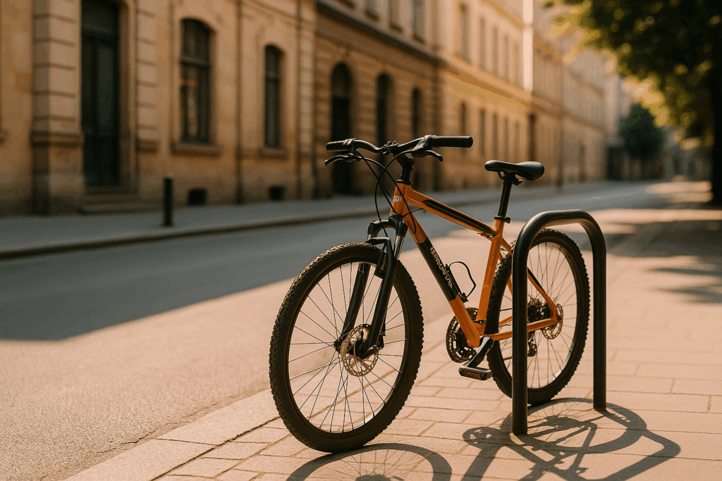 foto urbana, bicicleta e edificio