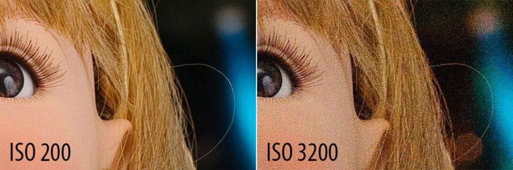 Diferença visual entre fotos feitas com ISO baixo e ISO alto